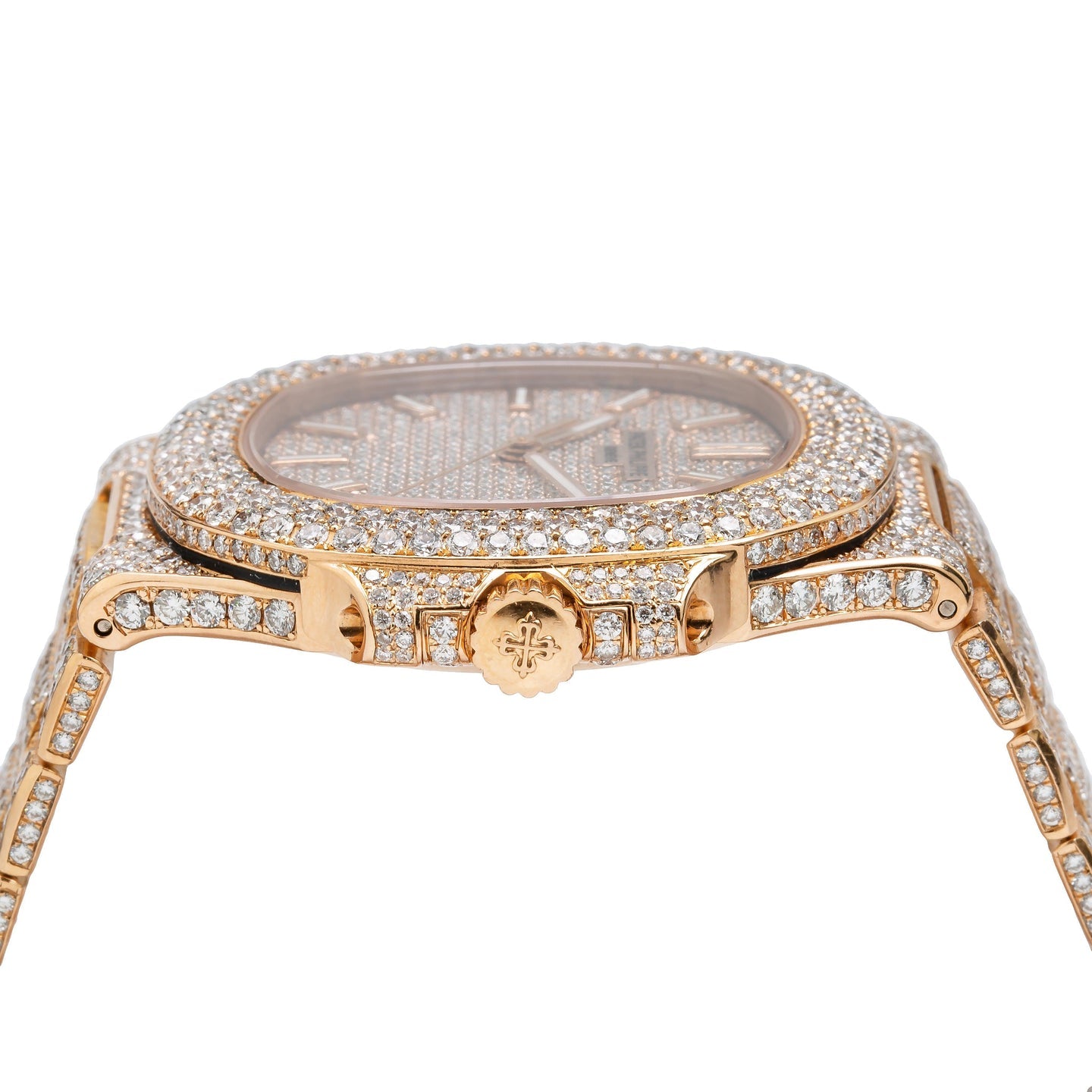 (BAYAN) ROSE GOLD  NAUTILUS 5711/1R DIAMOND WATCH 38 mm + KUTU