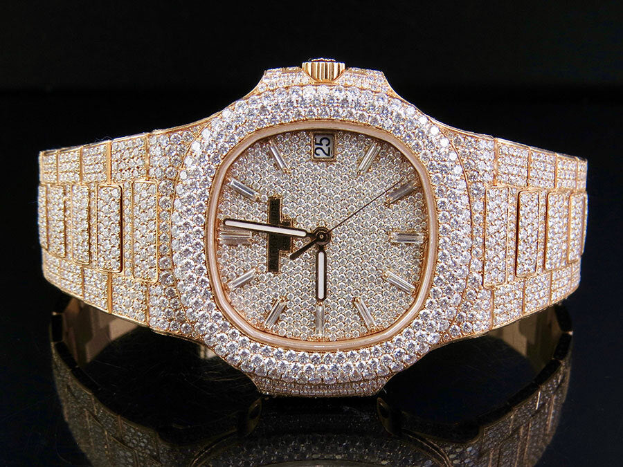 (BAYAN) ROSE GOLD  NAUTILUS 5711/1R DIAMOND WATCH 38 mm + KUTU