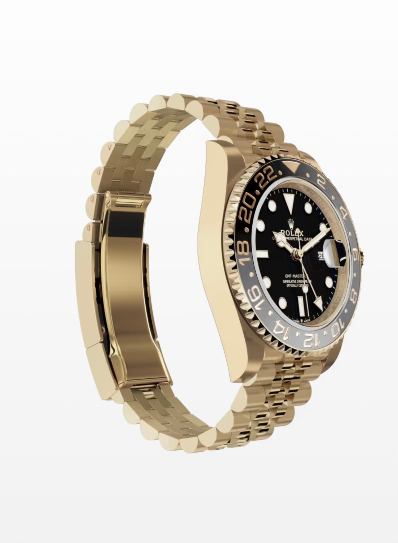 GMT-Master II
40mm Black & Grey Ceramic Bezel Yellow Gold Black + KUTU