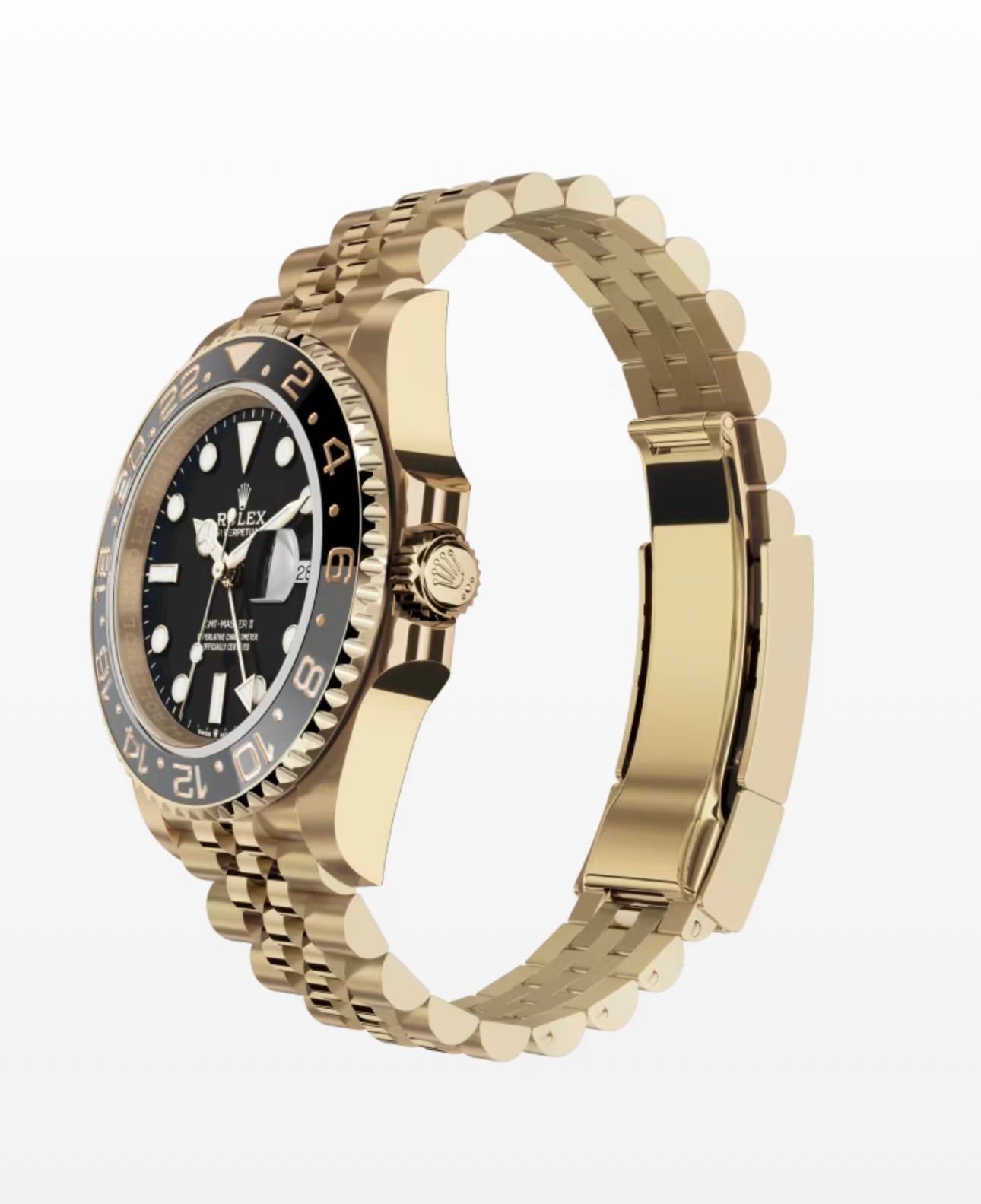 GMT-Master II
40mm Black & Grey Ceramic Bezel Yellow Gold Black + KUTU