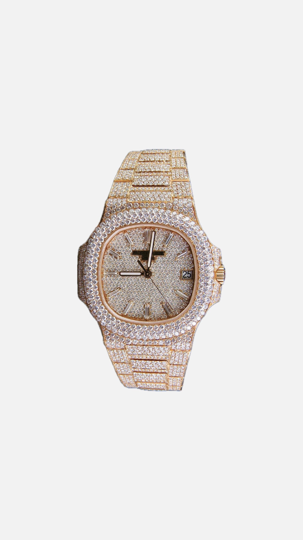 (BAY / BAYAN) ROSE GOLD PATEK PHILIPPE NAUTILUS 5711/1R DIAMOND WATCH 38 mm + KUTU